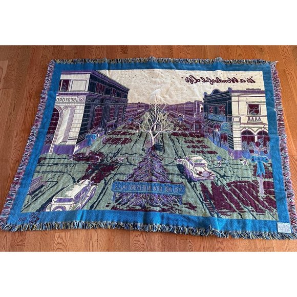 Vintage Goodwin Weavers Blanket Its a Wonderful Life Throw Cotton USA Made 1993 - Picture 3 of 5